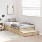 vidaXL Lit de rangement en chêne Sonoma 90x190 cm