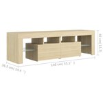 vidaXL Meuble TV avec lumières LED Chêne sonoma 140x36 5x40 cm