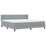 Lit Box Spring vidaXL avec Matelas Gris Clair 200x200 cm Tissu