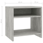 vidaXL Tables de chevet 2 Pièces Gris béton 40x30x40 cm Bois d'ingénierie