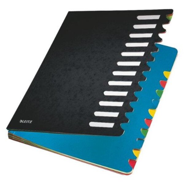 Trieur Deskorganizer Color, format A4, 12 onglets , noir LEITZ