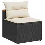 vidaXL Canapés de jardin sans accoudoirs avec coussins 2 Pièces noir