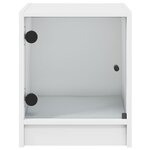 vidaXL Tables de chevet avec portes en verre 2 Pièces blanc 35x37x42 cm
