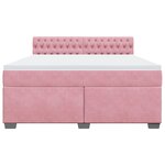 vidaXL Sommier à lattes de lit avec matelas Rose 180x200 cm Velours