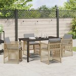 vidaXL Ensemble de salle à manger de jardin 5 pièces avec coussins en poly rotin beige