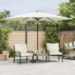 vidaXL Parasol de jardin avec mât en acier blanc 288x288x225 cm