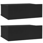 vidaXL Tables de chevet flottantes 2 Pièces Noir 40x30x15 cm