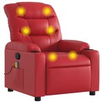 vidaXL Fauteuil de massage inclinable rouge similicuir