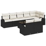 Ensemble de Canapés de Jardin de 8 Pièces avec Coussins Poly Rattan Brun