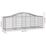 vidaXL Paniers à gabions arqués 6 Pièces 200x50x60/80 cm Fer galvanisé
