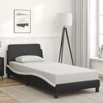 vidaXL Cadre de lit sans matelas noir et blanc 80x200 cm similicuir