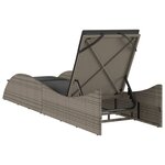 vidaXL Chaise longue avec coussin gris 60x205x73 cm résine tressée