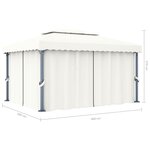 vidaXL Tonnelle et rideau et guirlande lumineuse LED 4x3 m Blanc crème