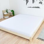 Lit double TATAMI 200 x 200 naturel et blanc