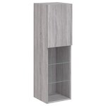 vidaXL Meuble TV avec lumières LED sonoma gris 30 5x30x102 cm