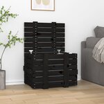 vidaXL Boîte de rangement Noir 58x40 5x42 cm Bois massif de pin