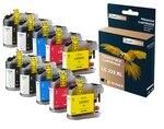 Qualitoner - 10 cartouche compatible pour brother lc223xl lc 223 xl noir (x4) + cyan (x2) + magenta (x2) + jaune (x2) (cerf volant)
