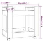 vidaXL Chariot de bureau Sonoma gris 60x45x60 cm Bois d'ingénierie