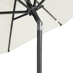 vidaXL Parasol de jardin avec LED et mât en acier blanc 225x225x212 cm