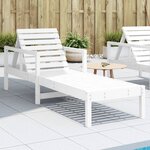 vidaXL Chaise longue blanc 199 5x62x55 cm bois massif de pin