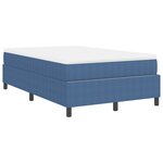 vidaXL Lit à ressorts avec matelas bleu 120x200 cm tissu côtelé