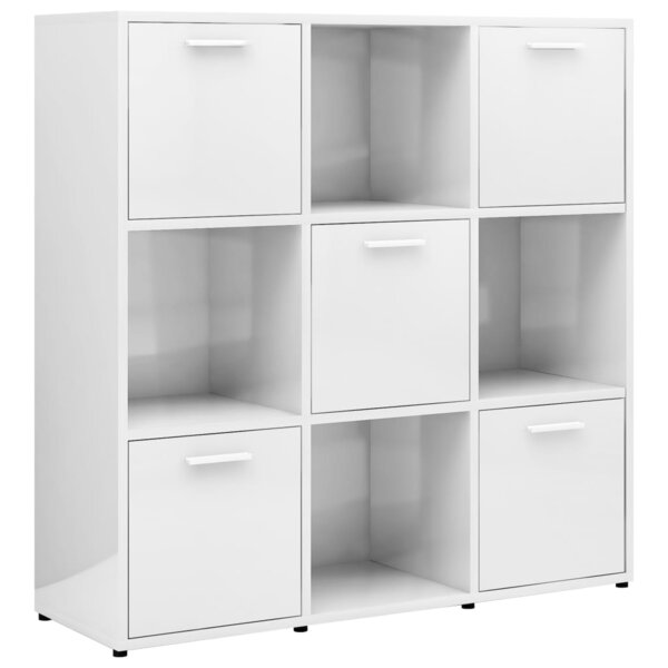 vidaXL Bibliothèque Blanc brillant 90x30x90 cm Bois d’ingénierie