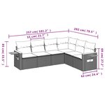 vidaXL Salon de jardin 6 Pièces avec coussins gris résine tressée