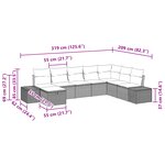vidaXL Ensemble de canapé de jardin 8 pièces avec coussins en poly rotin noir