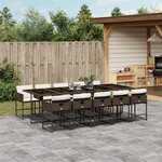 vidaXL Ensemble à manger de jardin et coussins 11 Pièces marron rotin