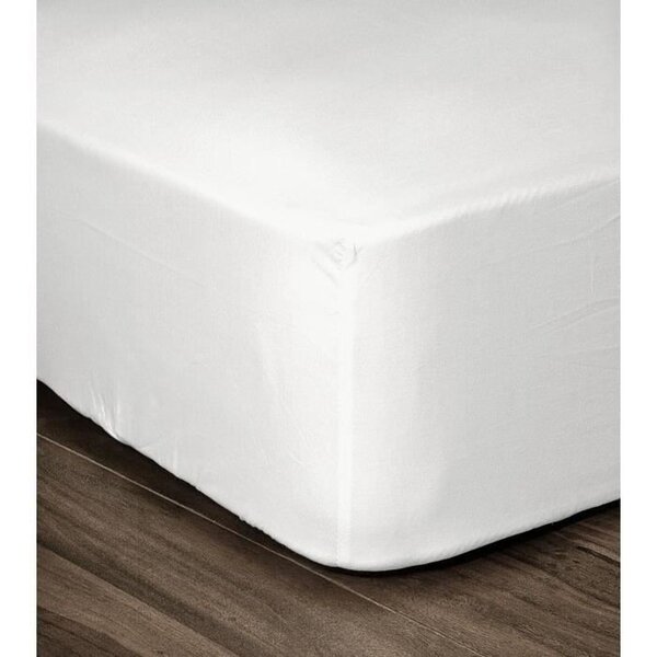 Drap Housse 100  coton 90 x 190 x 25 cm blanc