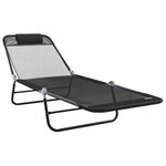 vidaXL Chaise Longue Pliante avec Têtière Textilène Noire