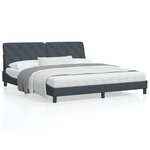 vidaXL Cadre de lit avec tête de lit Gris foncé 180x200 cm Velours