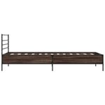 vidaXL Cadre de lit chêne marron 100x200 cm bois d'ingénierie et métal