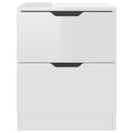 vidaXL Tables de chevet 2Pièces Blanc brillant 40x40x50cm bois ingénierie