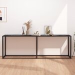 vidaXL Table console Marbre noir 220x35x75 5 cm Verre trempé