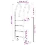 vidaXL Échelle de piscine 54x38x184 5 cm acier inoxydable 304