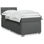 vidaXL Sommier à lattes de lit avec matelas Gris foncé 100x200cm Tissu