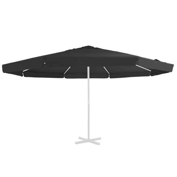 vidaXL Tissu de remplacement pour parasol d'extérieur Noir 515 cm