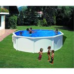 Piscine blanche avec cadre en acier diamètre 460 cm