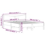 vidaXL Cadre de lit sans matelas cire marron 160x200cm bois pin massif