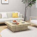 vidaXL Table basse Chêne sonoma 90x90x28 cm Aggloméré