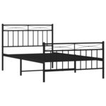 vidaXL Cadre de lit métal sans matelas avec pied de lit noir 107x203cm