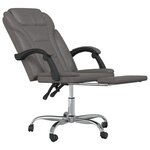 Chaise fauteuil siège pivotante de inclinable de bureau informatique étude similicuir gris 02_0024245