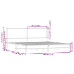 vidaXL Cadre de lit en métal sans matelas chêne fumé 183x213 cm