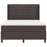 Lit à ressorts vidaXL avec matelas et LED Marron foncé 160x200 cm en tissu