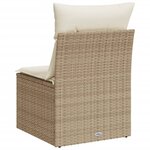 vidaXL Chaise de jardin sans accoudoirs avec coussins beige poly rotin