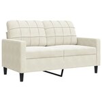vidaXL Canapé à 2 places Crème 120 cm Velours