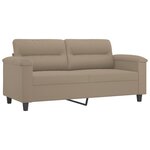 vidaXL Ensemble de canapés 2 Pièces avec coussins Taupe Tissu microfibre