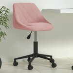 Vidaxl chaise pivotante de bureau rose velours