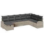 vidaXL Ensemble de Canapé de Jardin 8 Pièces avec Coussins en Rattan Poly Gris Clair